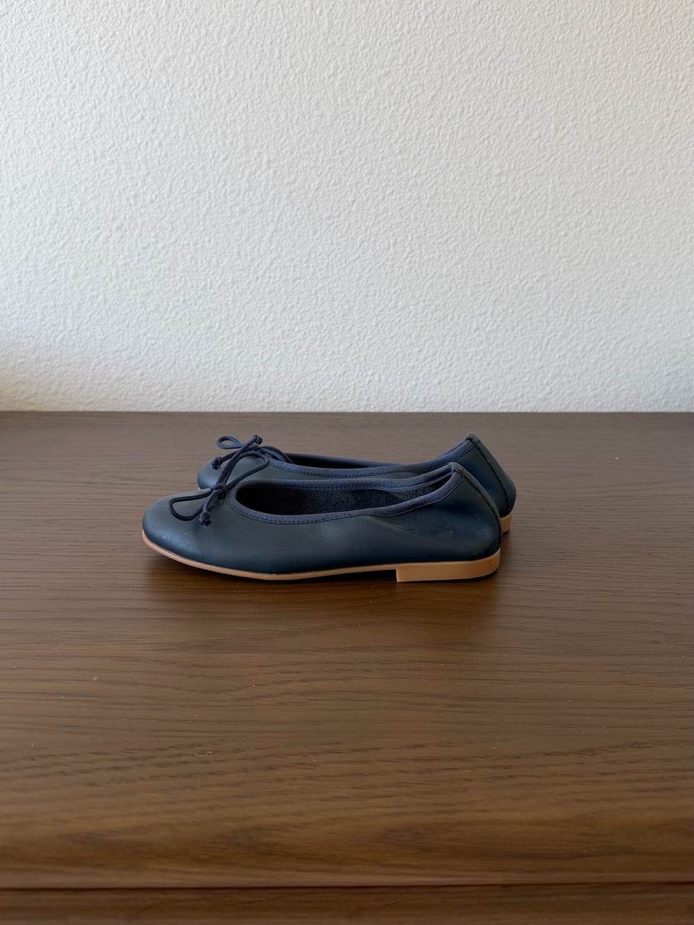 Girls Navy Bow Ballet Flats